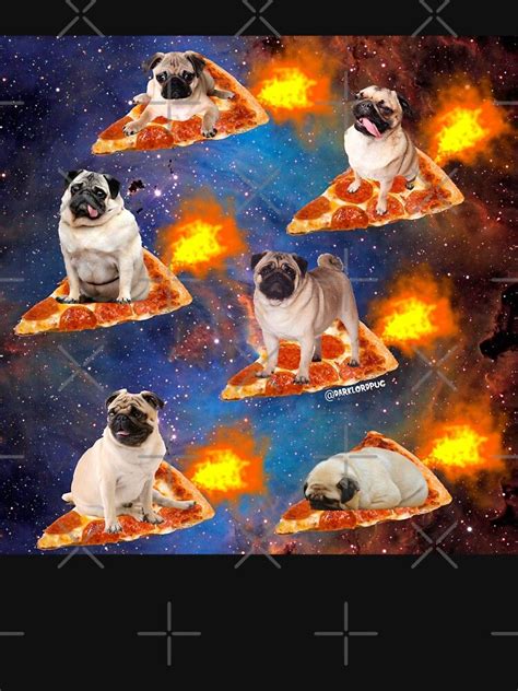 Pugs In Space Riding Pizza T Shirt By Darklordpug Aff Affiliate