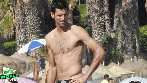 Novak Djokovic Relaxes Shirtless Ahead Of Wimbledon Youtube