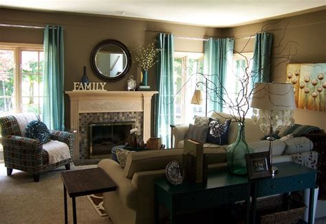 Teal And Taupe Living Room Contemporary Living Room Grand Rapids