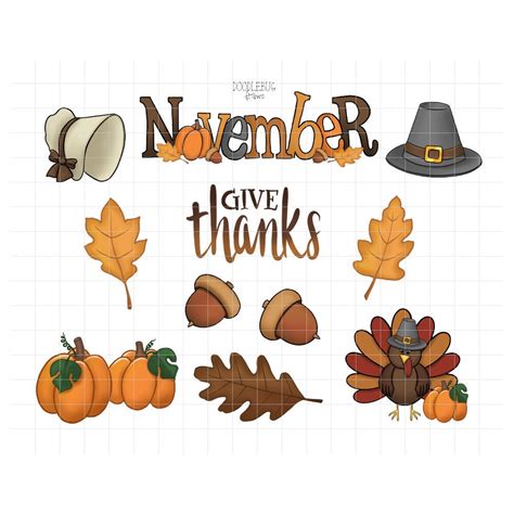 November Thanksgiving Digital Planner Stickers Goodnotes Etsy