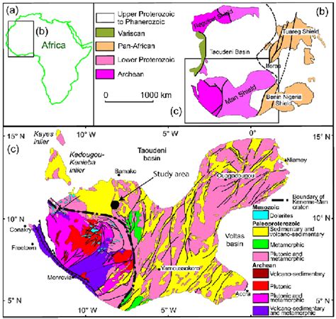 A Simplified Map Of Africa B Simplified Geological Maps Of The