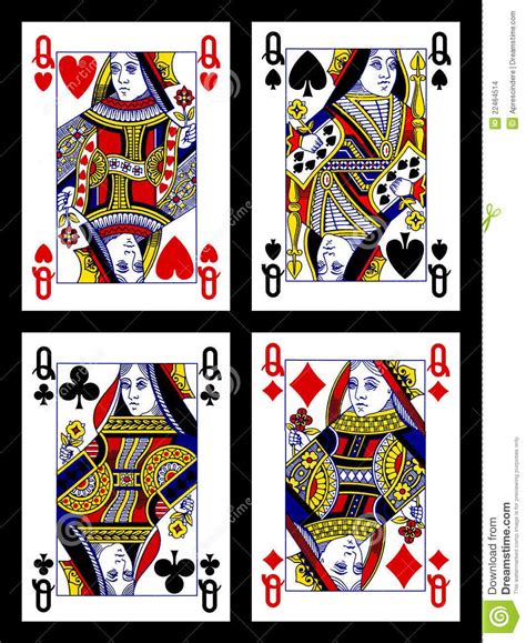Playing Cards Queens Stock Images Image 22464514 Vintage Prints