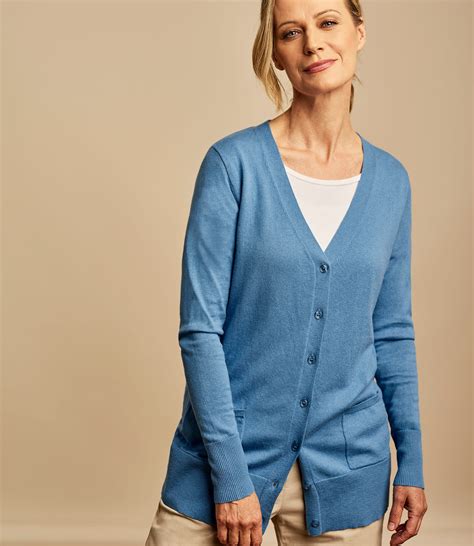 Cadet Blue Womens Silk And Cotton Long Cardigan Woolovers Us