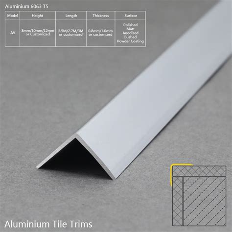 Supply Aluminium Natural Finish Decorative Wall Corner Edging Trim Av