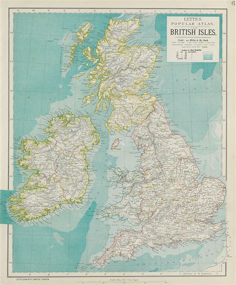 British Isles United Kingdom Ireland Counties Towns Rivers Letts