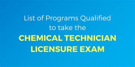 List Of Programs Qualified To Take The Chemical Technician Licensure