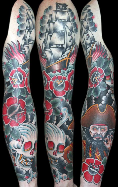Super Manly Men Tattoos For You And Your Bros Pirate Sleeve Tattoo