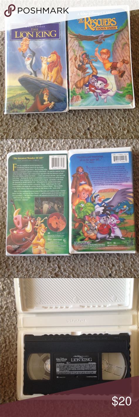 The Lion King And The Rescuers Down Under Vhs The Rescuers Down Under