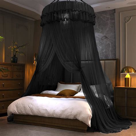 Lotus Karen Bed Canopy Elegant Lace Round Hoop Polyester
