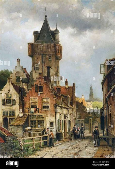Koekkoek Willem A Capriccio Town View Dutch School 19th Century