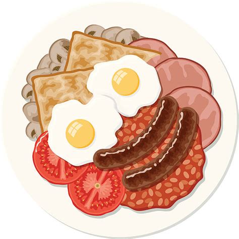 Fried Breakfast Illustrations Illustrations Royalty Free Vector