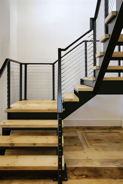 Custom Steel Stairs And Cable Railings Stairs Design Steel Stairs