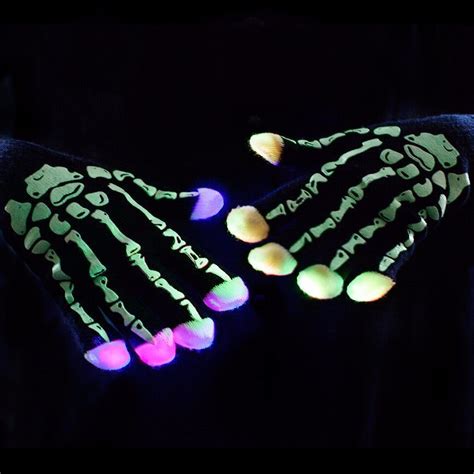 Frenzy Gloves Skeleton Glow Stick Party Skeleton Gloves Glow Sticks