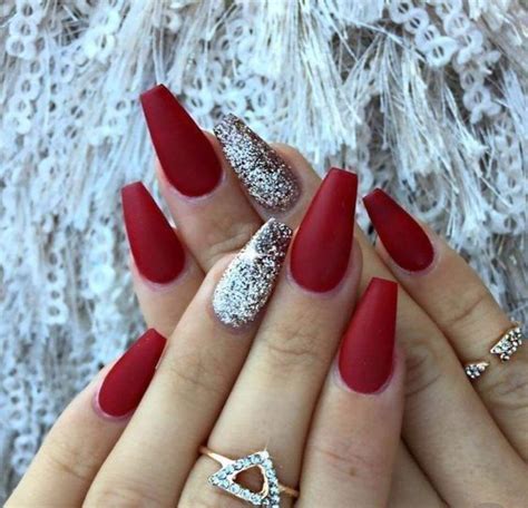 red matte nails red acrylic nails red manicure christmas nails acrylic burgundy nails