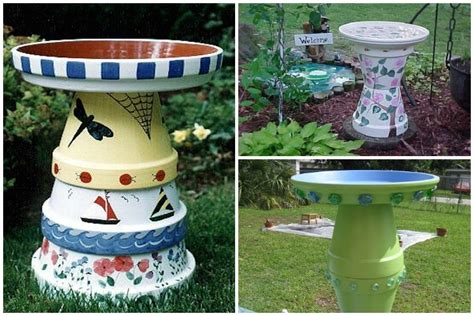 10 Simple Diy Flower Pot Bird Bath Ideas Garden Lovers Club