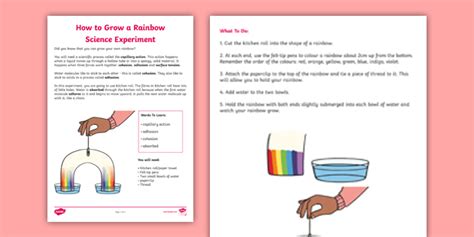 How To Grow A Rainbow Experiment Rainbow Science