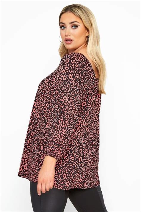 Limited Collection Pink Animal Print Milkmaid Top Yours Clothing