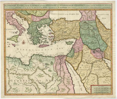 Antique Map Of The Eastern Mediterranean And The Middle East C