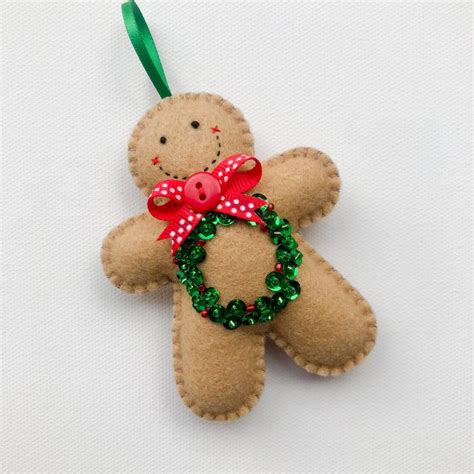 Felt Gingerbread Man Ornament Wreath Felt Felt Crafts Christmas