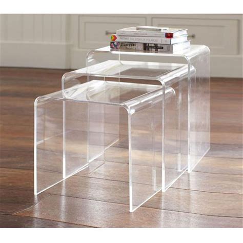 8 items in this article 4 items on sale! HomCom 3 Piece Stackable Nesting Acrylic End Tables ...