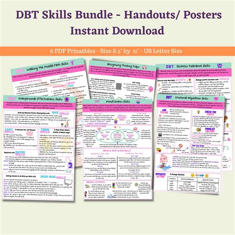 Dbt Bundle Skills Printable Handout Poster Pdf Set Cheat Sheet Etsy Uk