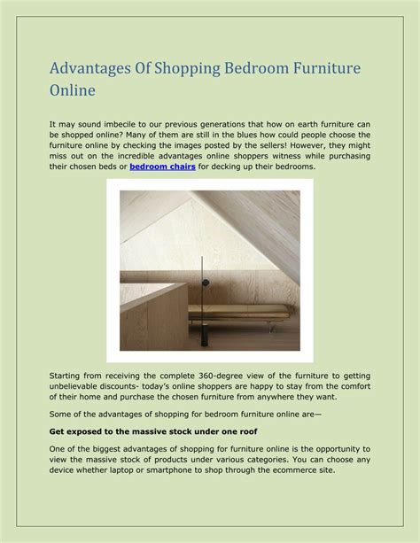 Ppt Advantages Of Shopping Bedroom Furniture Online Powerpoint
