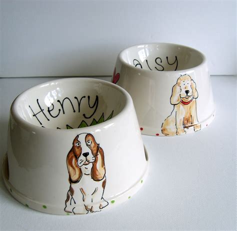 Personalised Ceramic Spaniel Dog Bowl Ceramic Dog Bowl Dog Pottery