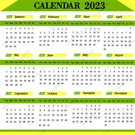 Calendario 2023 Con Color Fresco Png Calendario 2023 2023