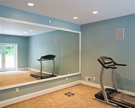 Mirrored Wall Gym Room At Home Workout Room Home Home Gym Basement