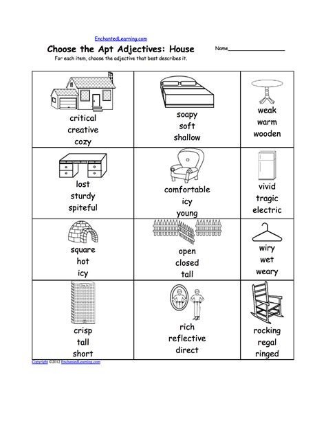 Choose The Apt Household Related Adjective