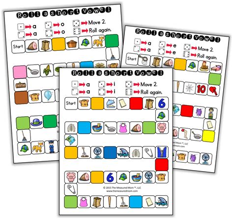 Roll A Short Vowel Games The Measured Mom