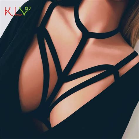 2017 Sexy Concise Tops For Women Lady Sexy Beauty Strappy Black Bra Woman Alluring Elastic Caged