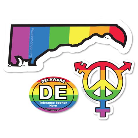 ts008 tolerance states delaware pride lgbt gay lesbian bisexual transgender rights 3 sticker set
