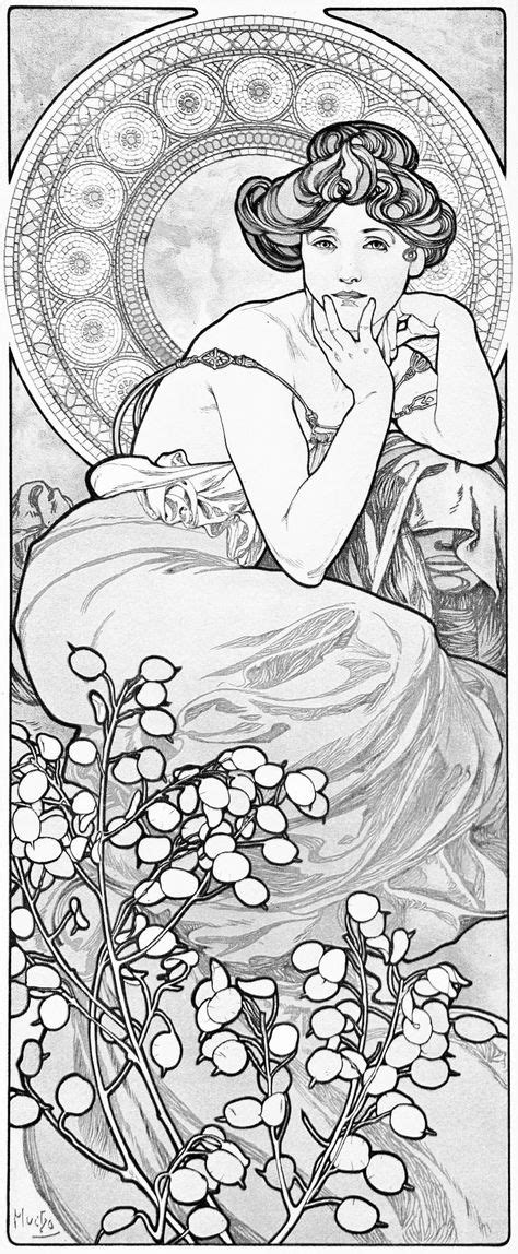 Alphonse Mucha S Art Nouveau A Vintage Coloring Book Volume 1 9781514395929
