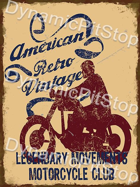 30x40cm American Retro Vintage Motorcycle Rustic Decal Or Tin Sign