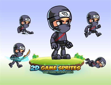 Ninja 2d Game Character Sprites By Dionartworks Codester