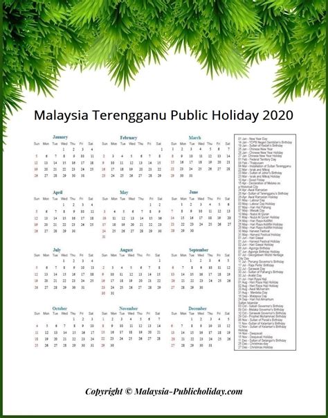 2020 Public Holidays Malaysia This Page Contains A Calendar Of All
