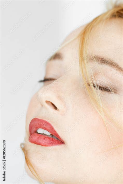 Close Up Photo Of Woman Feeling Ecstasy Seduction Satisfaction Orgasm Sexual Arousal Concept