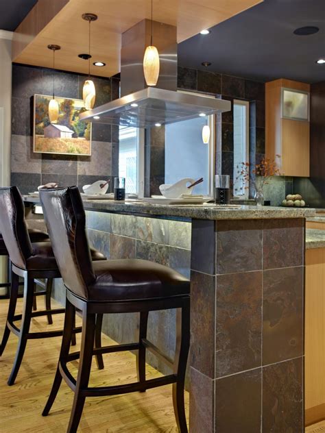 Sleek Slate Tiles In Contemporary Kitchen And Dining Space Hgtv