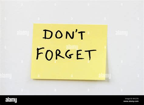 Dont Forget Note High Resolution Stock Photography And Images Alamy