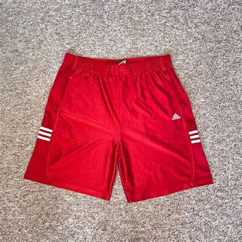 Adidas Shorts Vintage Adidas 3 Stripes Mens Size L Red Athletic