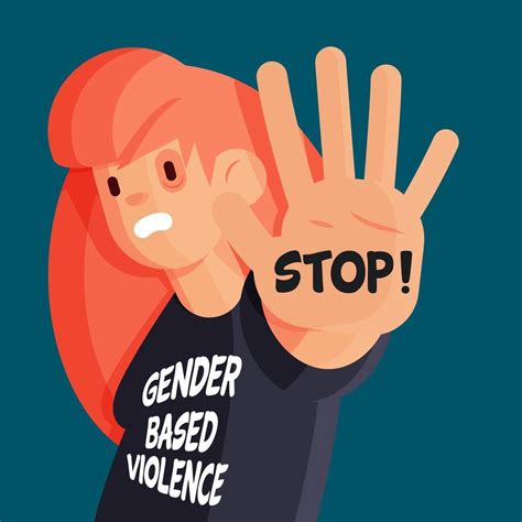Mujer Levantando La Mano Para Detener La Violencia De Género