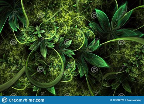 Abstract Computer Generated Plant Fractal Design Digital Artwork For