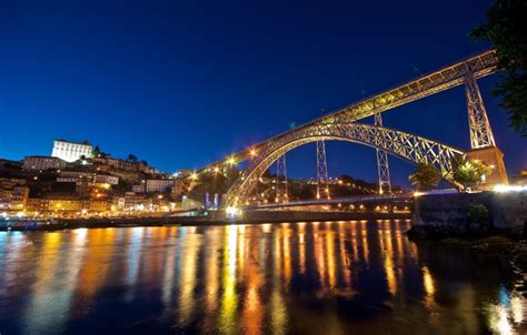 Wallpaper The Sky Reflection Mirror Portugal Porto Vila Nova De Gaia Douro River Ponte De
