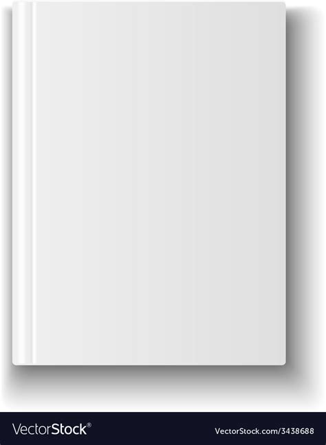 Blank Book Cover Template On White Background Vector Image