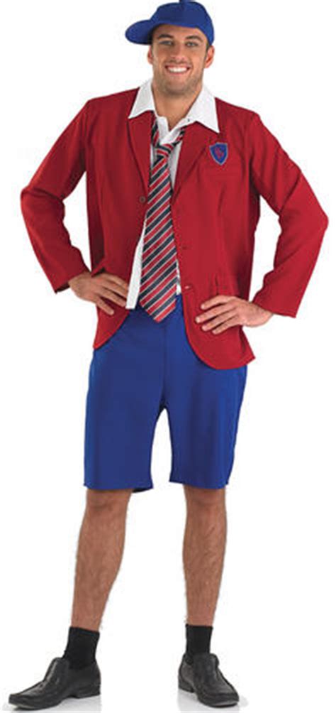 School Boy Uniform Hat Mens Fancy Dress Stag Party Adults Nerd Geek