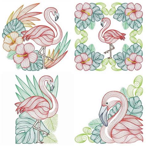 Tropical Flamingo Set 12 Designs 3 Sizes Products Swak
