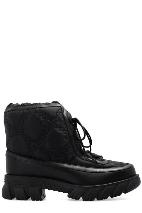 Gucci Gg Lace Up Snow Boots In Black For Men Lyst