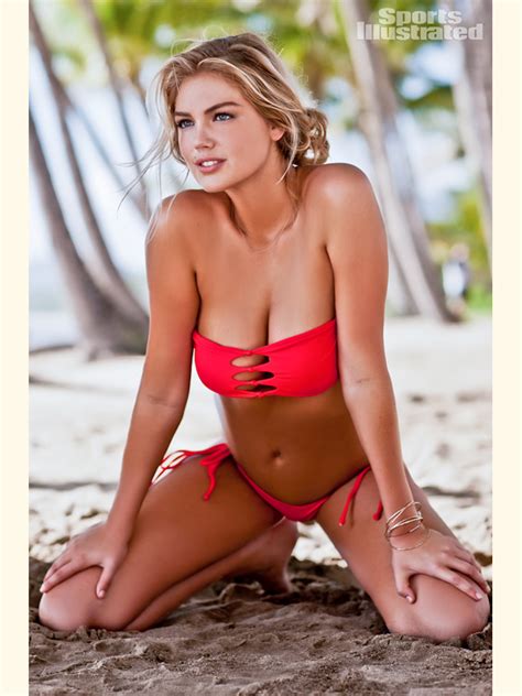 World Celebrity Image American Model And Actress Kate Upton Red Bikini Photos