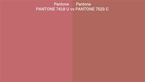 Pantone 7418 U Vs Pantone 7523 C Side By Side Comparison